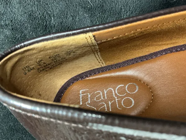 Franco Sarto Brown Patent Leather Lug Sole Penny Loafers Size 9.5M - Image 5