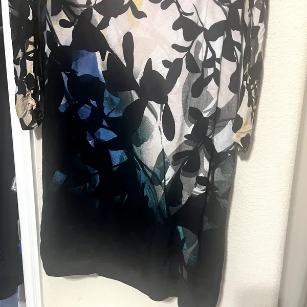 Maeve Anthropologie Shift Dress Womens sz M Shaded Garden long sleeve‎ black - Image 5