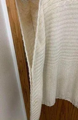 Turtleneck Knit Long Poncho Sweater Tan - Image 4