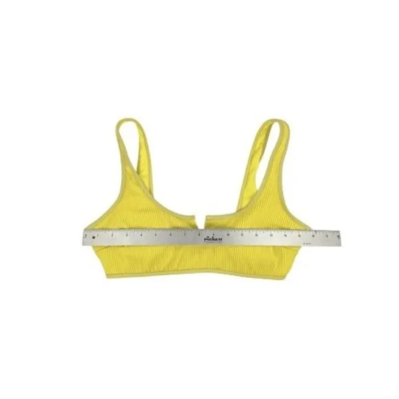 Hollister Swim Yellow Ribbed Bralette Bikini Top‎ Size Medium - Image 3