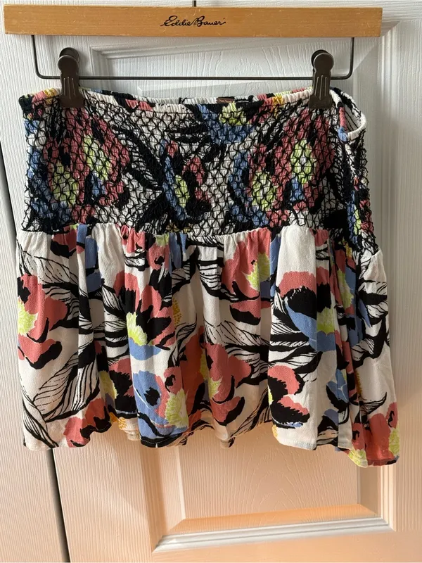 Free People LA Nights Floral Smocked Mini Skirt - Image 2
