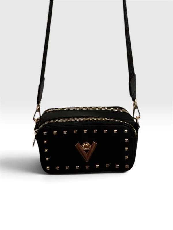 Valentino by Mario Valentino Black Studded V Logo Crossbody Bag - Image 2