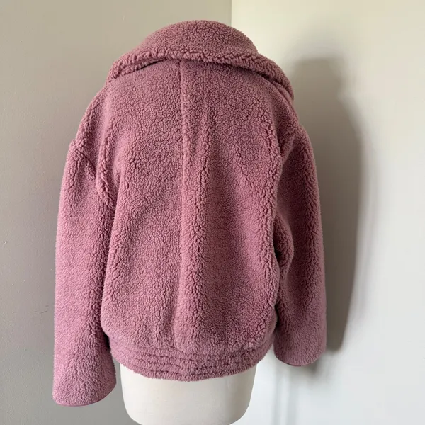 Free People Joplin Faux Fur Slouchy Jacket Contrast Detail Luxe Outerwear Sz S - Image 2