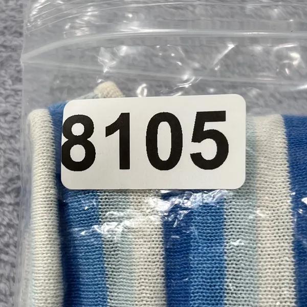 Zara Knit Dress Women's Medium Blue‎ White Vertical Stripe Linen Blend Maxi Slit - Image 10