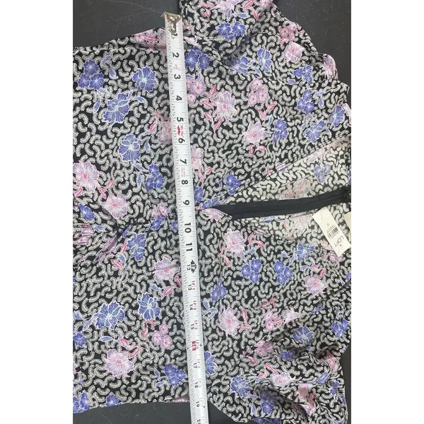 LOFT Floral Long Sleeve Ruched Bust Midi Sz 12 Lightweight Cottagecore Dress NWT - Image 10