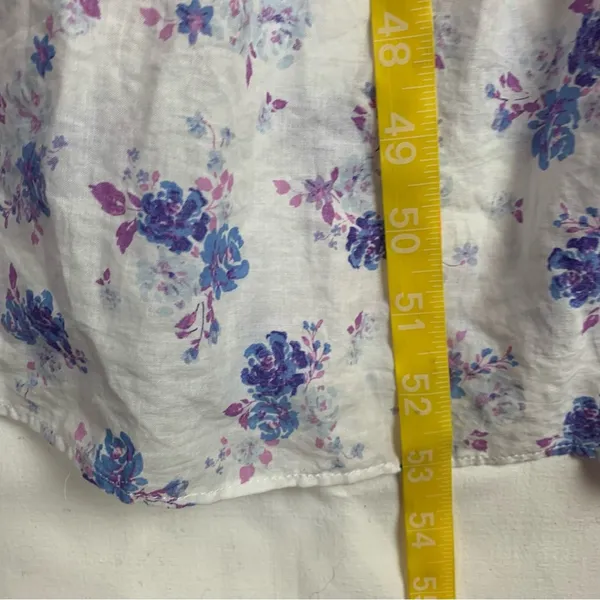 Love Shack fancy women's small white floral maxi dress tiered target purple doen - Image 9