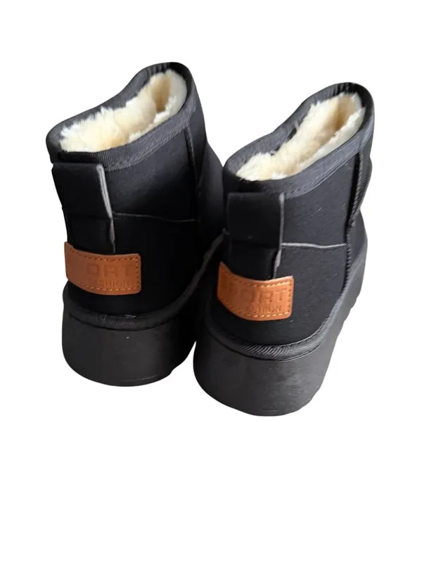 SPORT Black Platform Ankle Faux Shearling Lined Boots Size 7.5 NEW NWOB - Image 4
