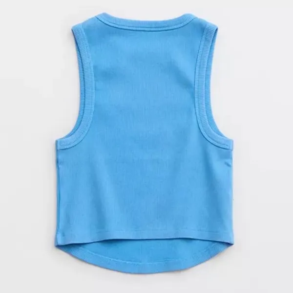 NWT Aerie New Day Curved Hem Tank Top in Blue Vinyl Women’s Size XL Summer Tank - Image 2