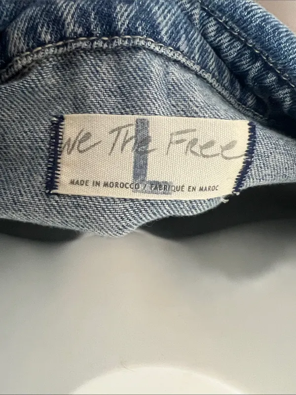 We The Free Light Blue Denim Short-Sleeve Overall Jumpsuit - Image 2