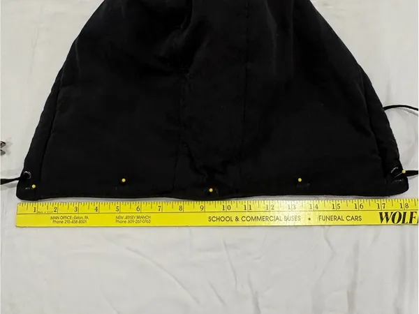 Button-On Hood Unisex OS Black Sherpa Lined Brushed Cotton - Image 5