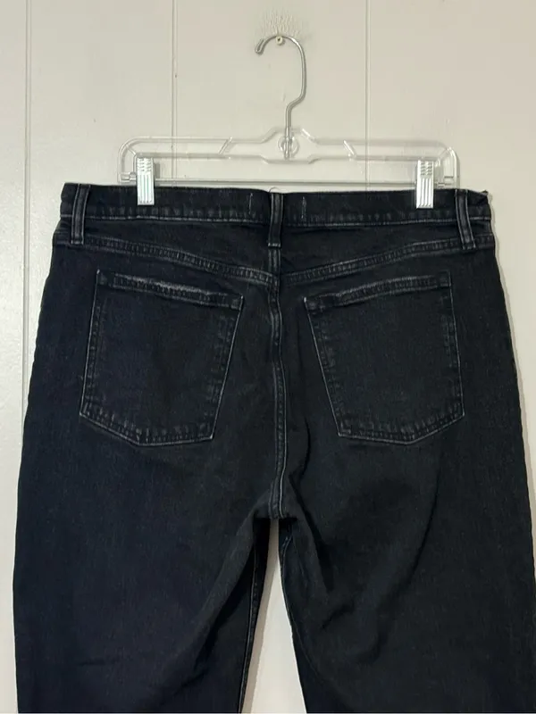 Abercrombie & Fitch The Mom High Rise Jeans 32 14 Black Distressed Ripped - Image 5