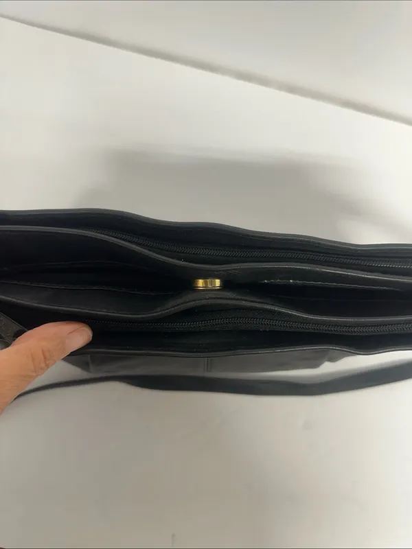 Classic Black Leather Crossbody Bag - Image 8