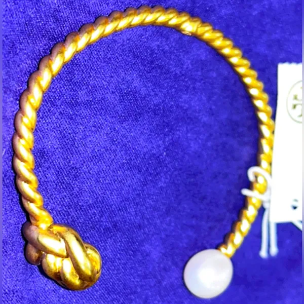 $130 Retail NWT Tory Burch Gold Rope Logo Bangle Bracelet - Image 3