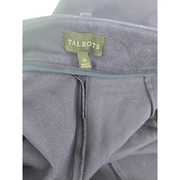 Talbots Sailor Pants Womens 14 Wide Leg Cropped Navy Blue Crest Button EUC - Image 5