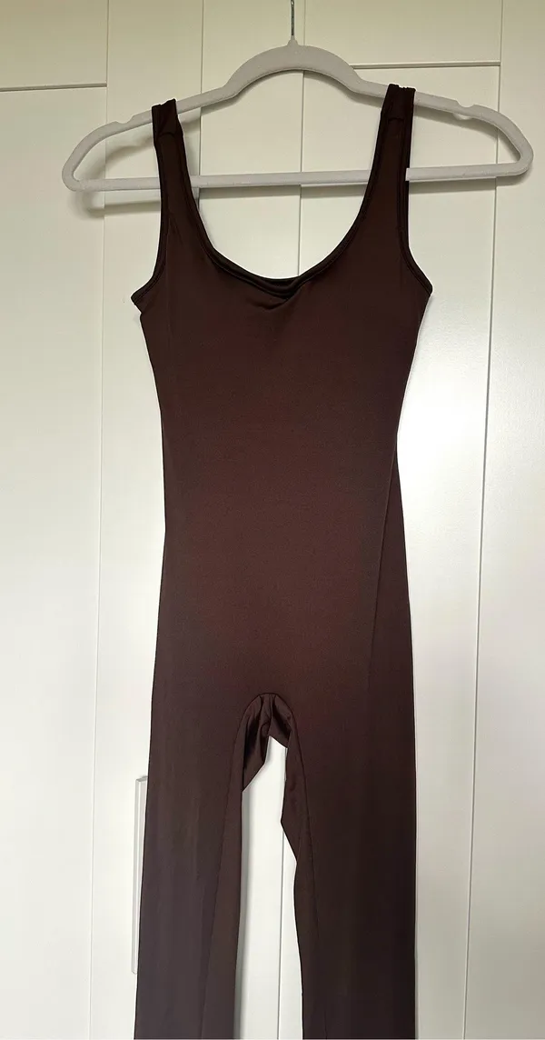 Amazon Brown Flare Cut-Out Jumpsuit - Image 2