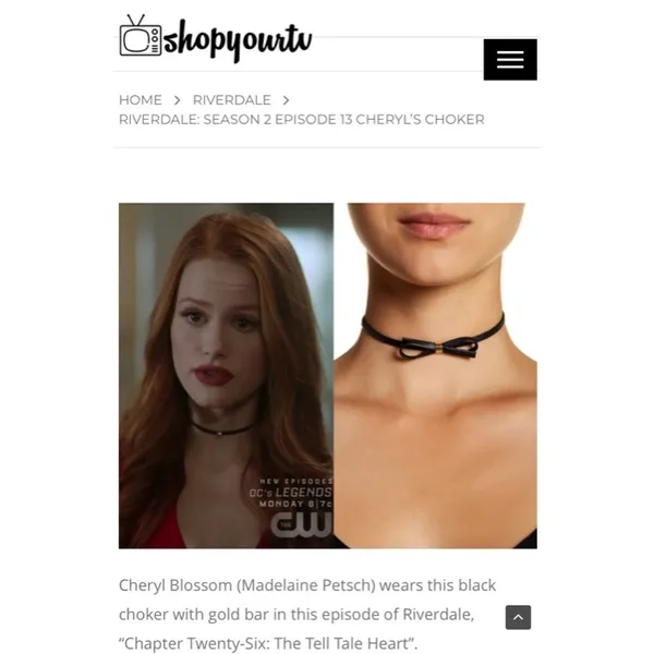 new ๑ aso TV’s Riverdale ๑ Leather Bow Choker ๑ Cheryl Blossom Madelaine Petsch - Image 5