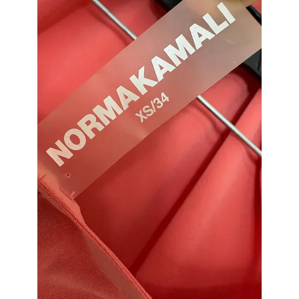 Norma Kamali Halter Turtleneck Side Slit Maxi Dress Size XS Coral Jersey Stretch - Image 6