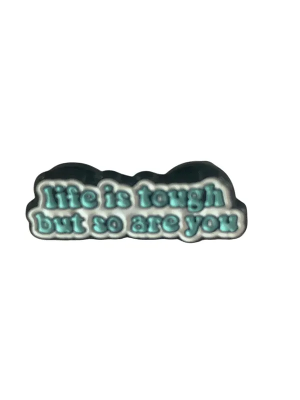 LIFE IS TOUGH Enamel Backpack Lapel Pin NEW White - Image 2