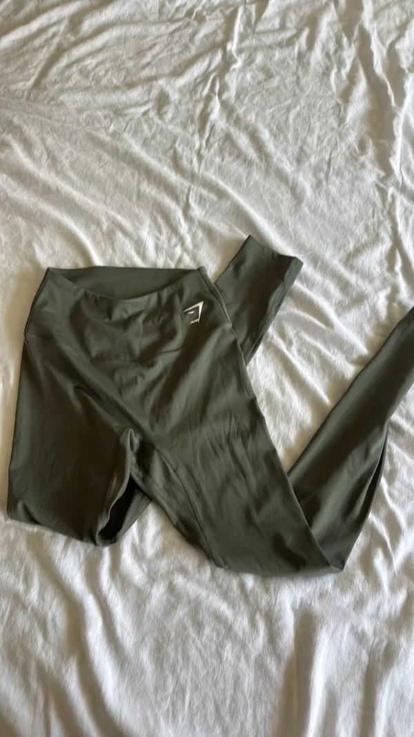 Gymshark Training Leggings Olive Green - Image 6