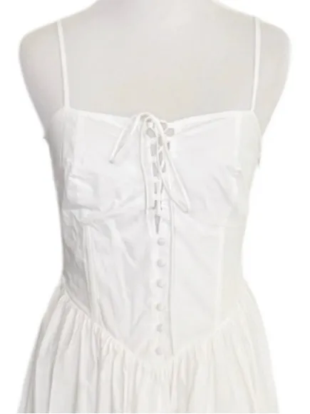 NWOT Mahina Corset Midi Dress White Size Small - Image 2