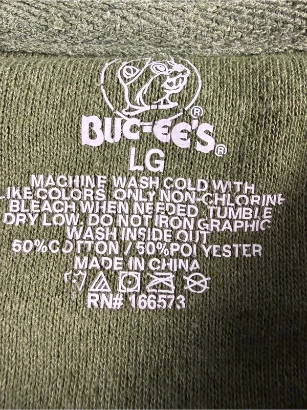 Buc-ees Women's Quilted Green Long Sleeve Sweatshirt Size Large - Image 5