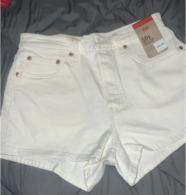 Levi's Women's 501 Original Shorts Sz 28 - Image 10