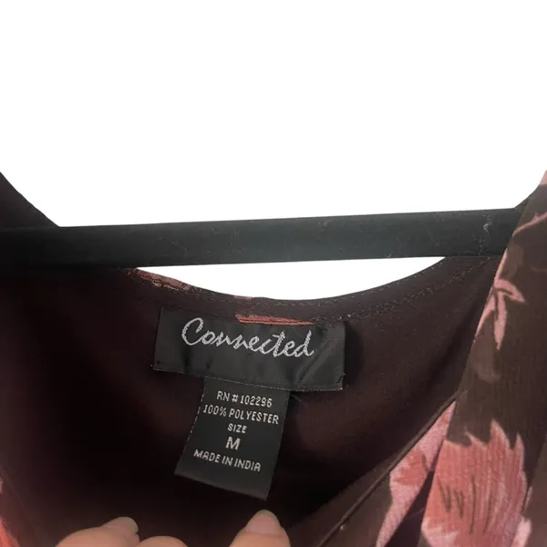Connected Y2k Pink‎ Brown Fairy Beaded Floral Tiered Chiffon Midi Dress - Image 8
