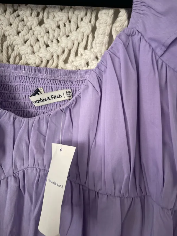 Abercrombie & Fitch Lilac Flutter Sleeve Mini Dress - Image 3