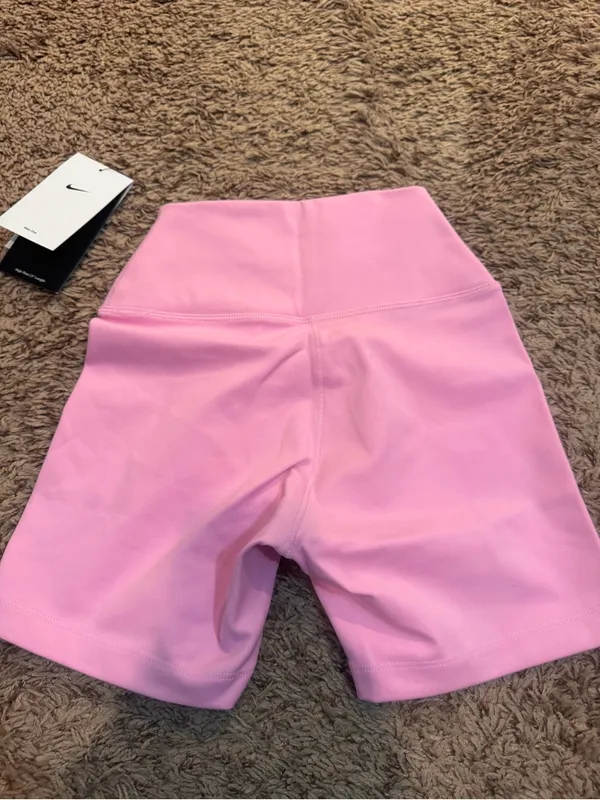 Nike Shorts Pink High Waisted Bike XS NWT Dri-FIT Athletic Workout Yoga - Image 6