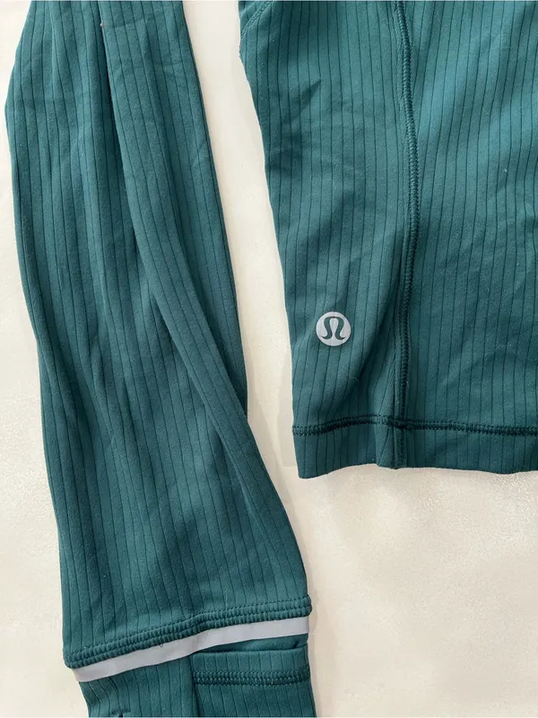 Lululemon Its Rulu Run Cropped Half Zip Long Sleeve Top in Green Jasper 8 $118 - Image 7