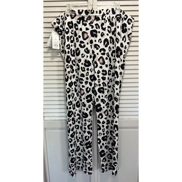 Stars Above Leopard Print Pajama Pants Size 2X Wide Leg Elastic/Tie Waist - Image 4