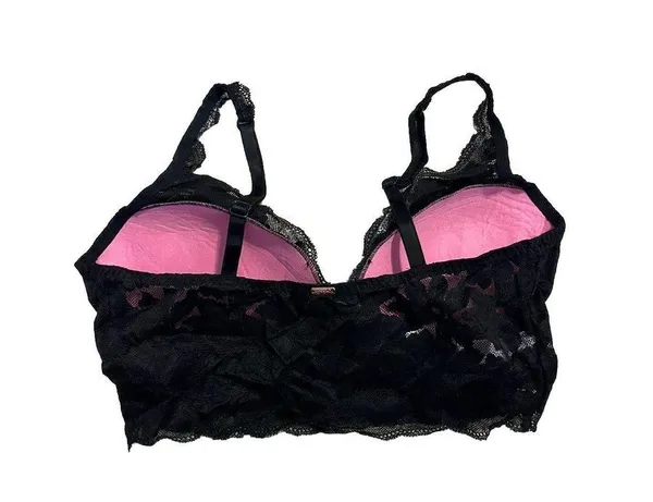 Pink By Victorias Secret Lace Bralette Size Small Black Color Stretch - Image 2