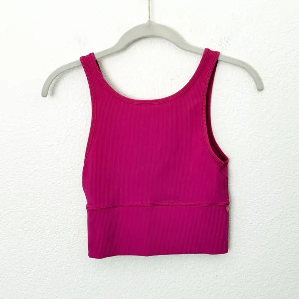 [Lululemon] Sonic Pink Power Pivot Ribbed Reversible Cropped Workout Tank Size 2 - Image 2