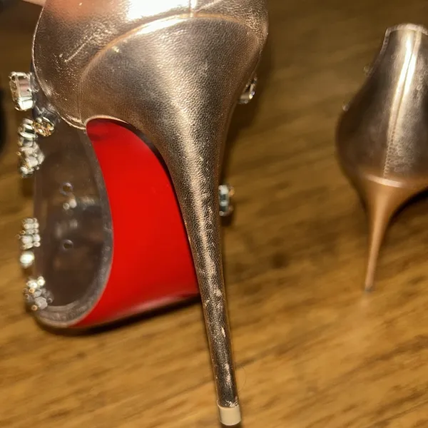 Christian Louboutin Degraqueen Clear Pointed Toe Pump size 38.5 - Image 6