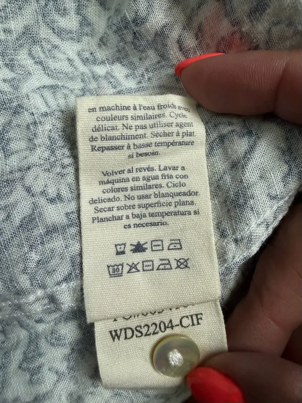 Faherty Isha Dress XS Cream Imma Floral Linen Blend Pintuck Mini Dress NWOT - Image 10