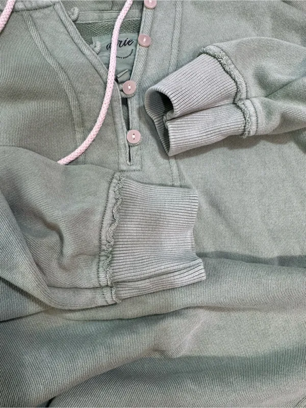 aerie Sage Green Beach Weekend Hooded Pullover oversized hoodie - Image 5