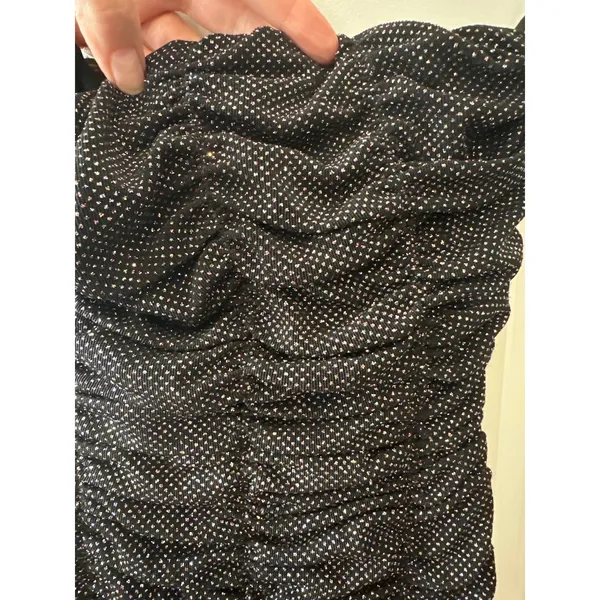 Sau Lee Farrah Black‎ Sparkle Strapless Ruched Midi Dress NWT Size 0 - Image 7