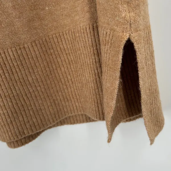 J‎ Crew Tan Wool Alpaca Blend Turtleneck Sweater Sz Med Minimalist Scandinavian - Image 5