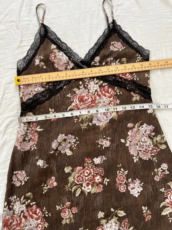 Brock Collection x H&M Woodsy Floral Slip Dress Lace Trim Cottagecore S - Image 8