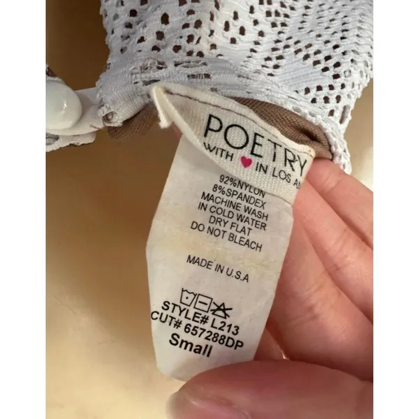 Poetry Bodycon Lace Net dress sexy Long Beach boho summer size small - Image 3