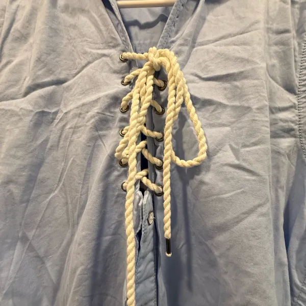 Victoria's Secret Light Blue Shirt Dress Romper, size 10 NWOT! - Image 4