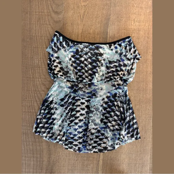free people printed strapless draped embellished tube top - Image 2