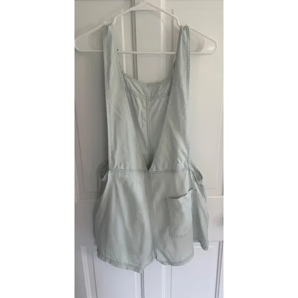 Aerie light Blue Lyocell Romper Adjustable Strap Soft Utility Shortalls M - Image 3
