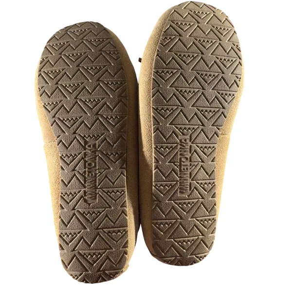 3205 | Minnetonka Cally Suede Faux Fur Lined Moccasin Slippers Tan Women 7 NEW - Image 9