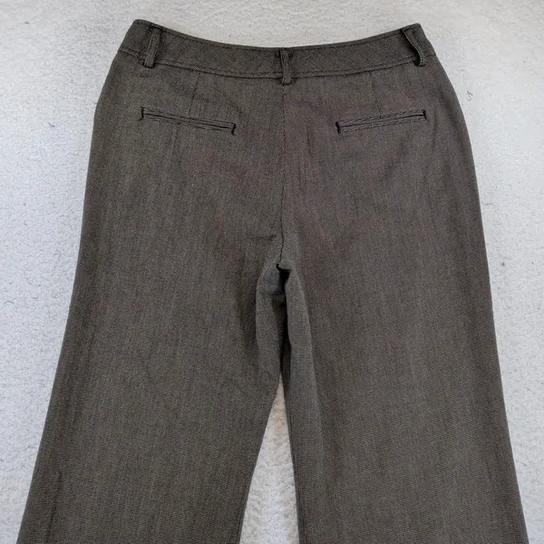 Sandro Sportswear Brown Micro Check Wide‎ Leg Trousers Size 6 Dark Academia - Image 5