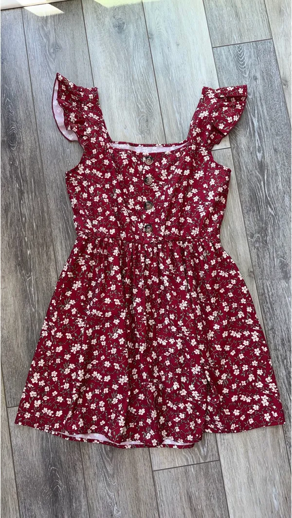 SheIn Red floral sundress - Image 2