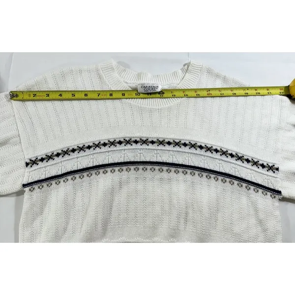 VTG 80s Carriage Court USA‎ Old Stock Cable Knit Ski Sweater Baggy Style- M - Image 3