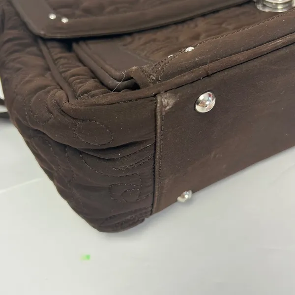Vera Bradley Brown Quilted Briefcase Messenger Laptop Bag Floral‎ Lining - Image 8