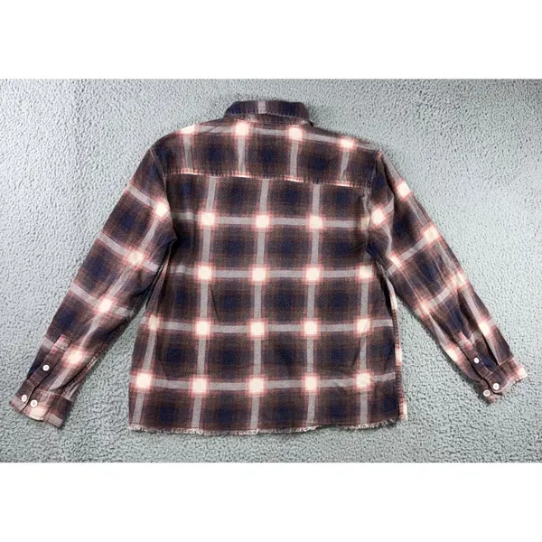 BDG Plaid Flannel Shirt Women M Raw Hem L/S Indie‎ Western Boho Retro Boxy Cabin - Image 3