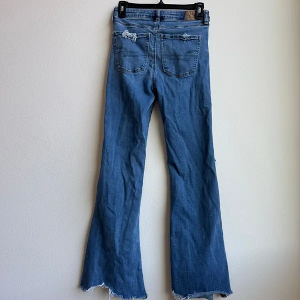 American Eagle Super High Rise Flare Indie Boho Festival Jeans Size 4 - Image 4